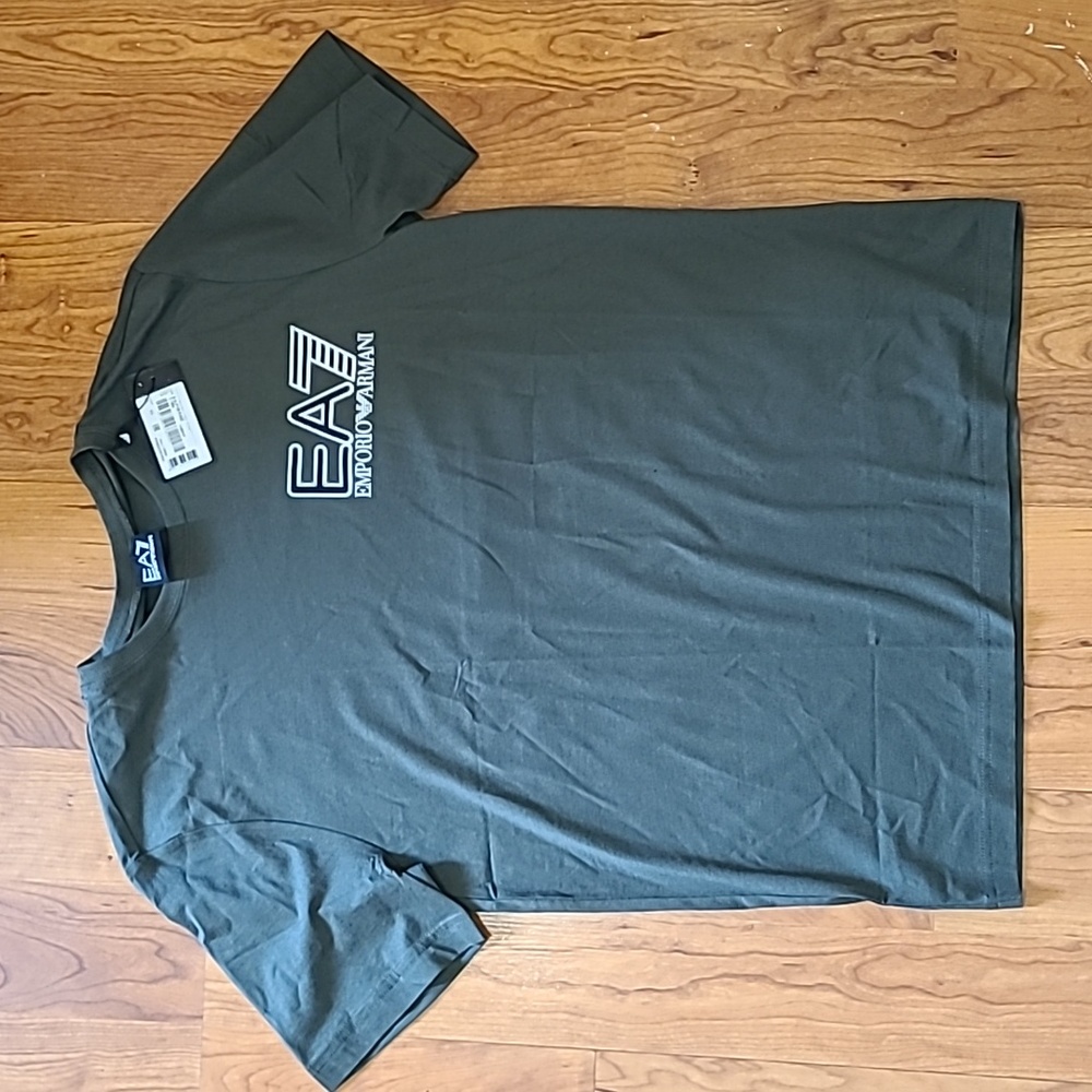 🍀NEW Emporio Armani Men's Short sleeves t-shirt, tee shirt Green Size L